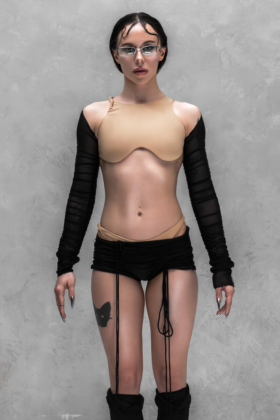SHADOWBANNED mesh-shorts || BLACK