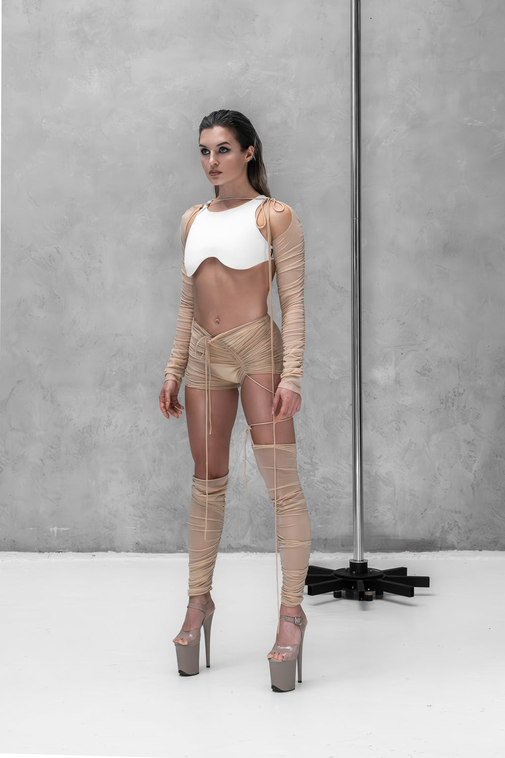 PRAY HARDER legwarmers || NUDE