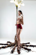 garter belt W | carmine