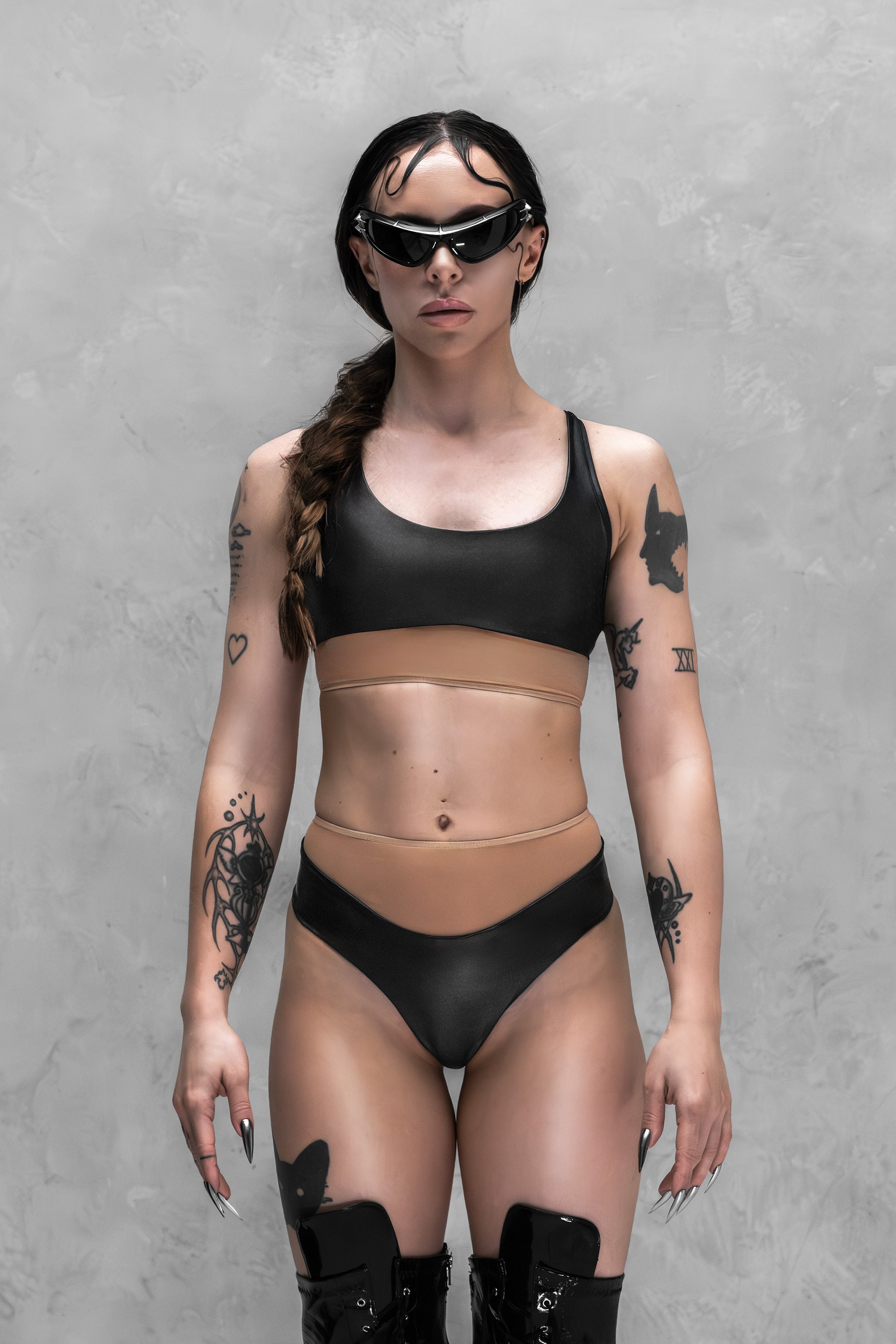 GLITCH high-waitsed shorts || ONYX